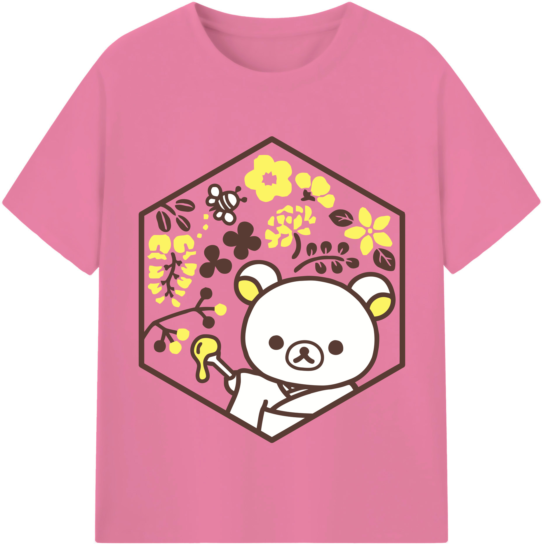 （画像用） リラックマ リラックマ キイロイトリ Rilakkuma Korilakkuma Kiiroitori 綿100％半袖Tシャツ（フロントプリント）